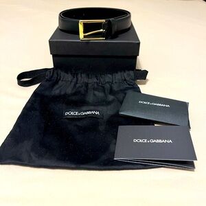 Dolce & Gabbana Black Leather Belt